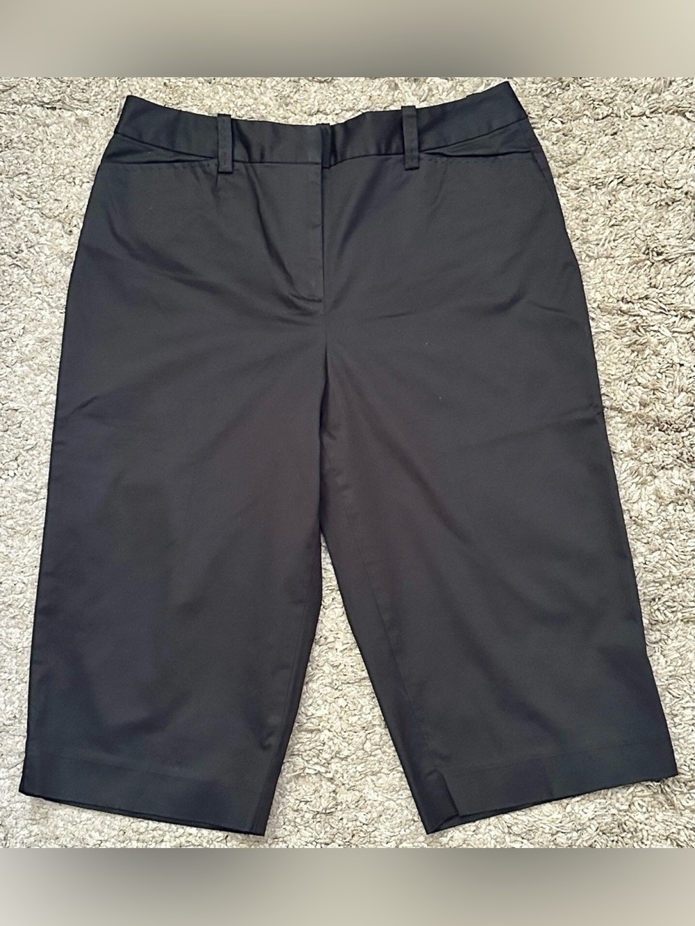 Talbots Women’s Size 8 Black 2 Shallow Pocket Khaki Capri Dress Pants Thailand